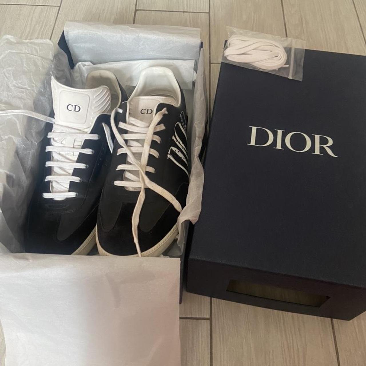 Dior homme sneakers basse in pelle nere con scritta... - Depop