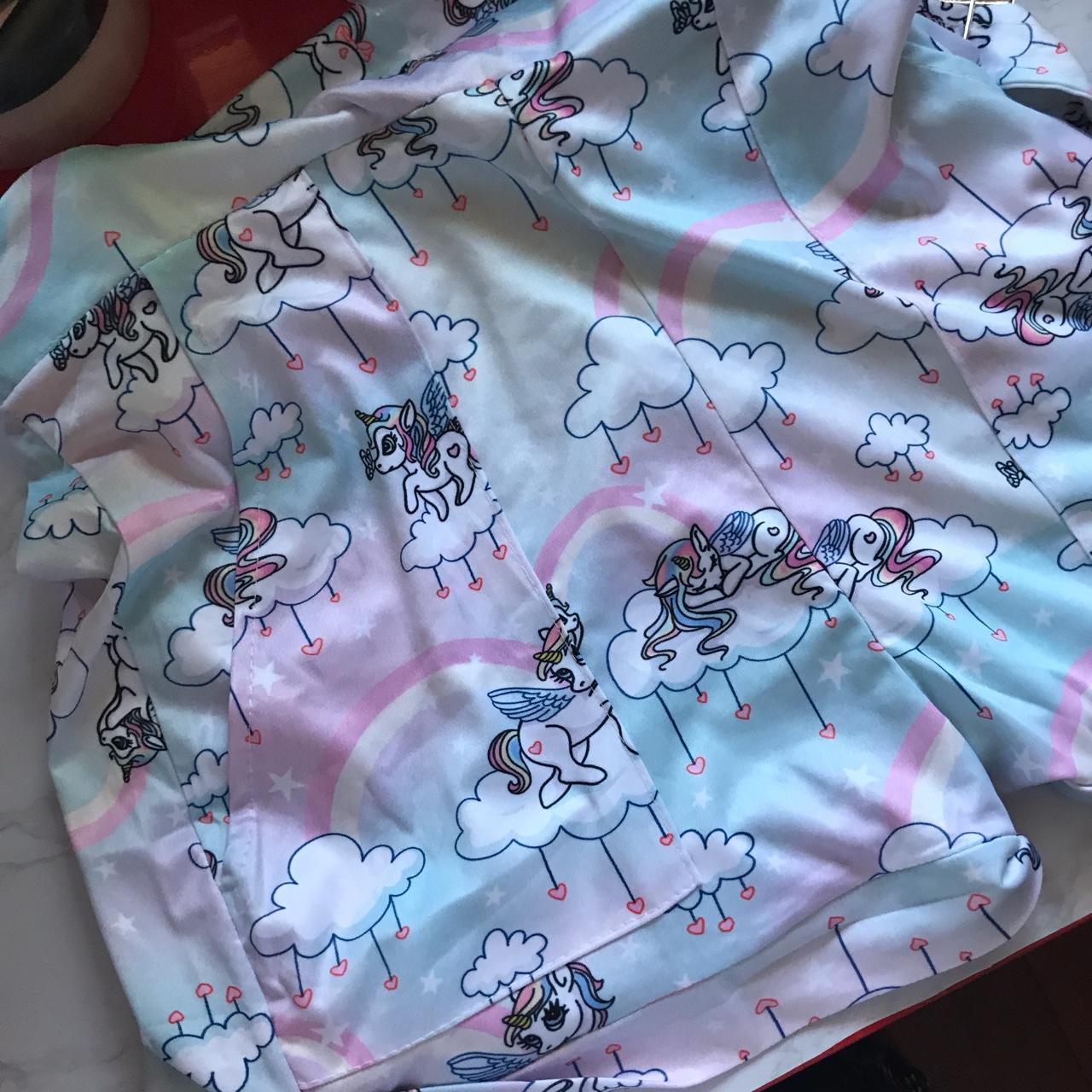 Kawaii Rainbow and unicorn pastel overalls with... Depop