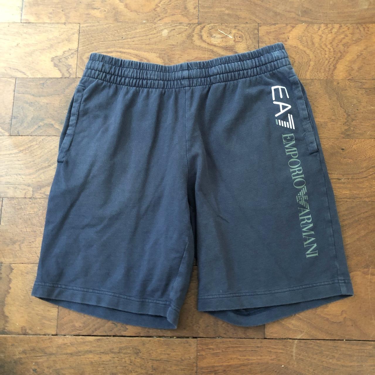 Emporio Armani Men's Navy and Grey Shorts | Depop