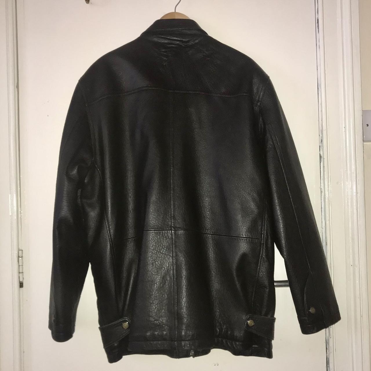 Vintage really heavy leather jacket - size XL So... - Depop
