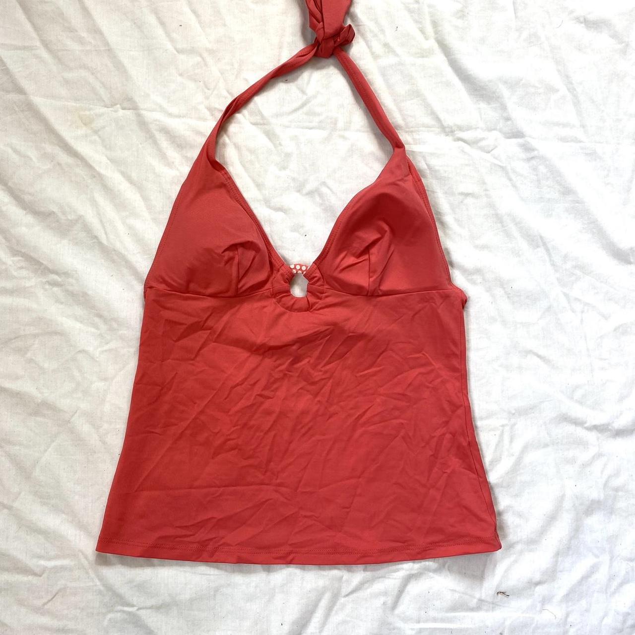 red/pink o ring halter neck tankini top size S Depop