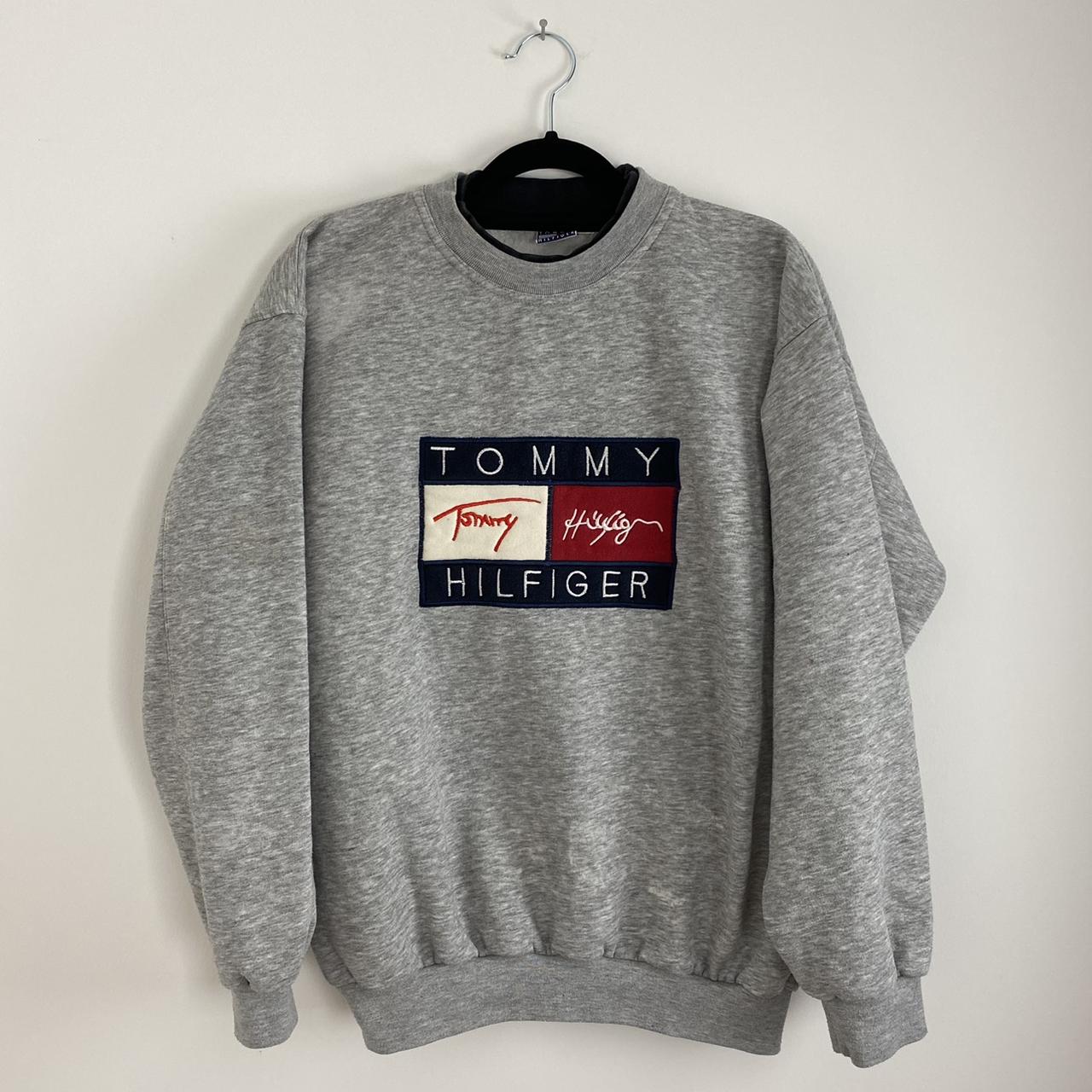 FREE POSTAGE Vintage Tommy Hilfiger grey spellout... - Depop