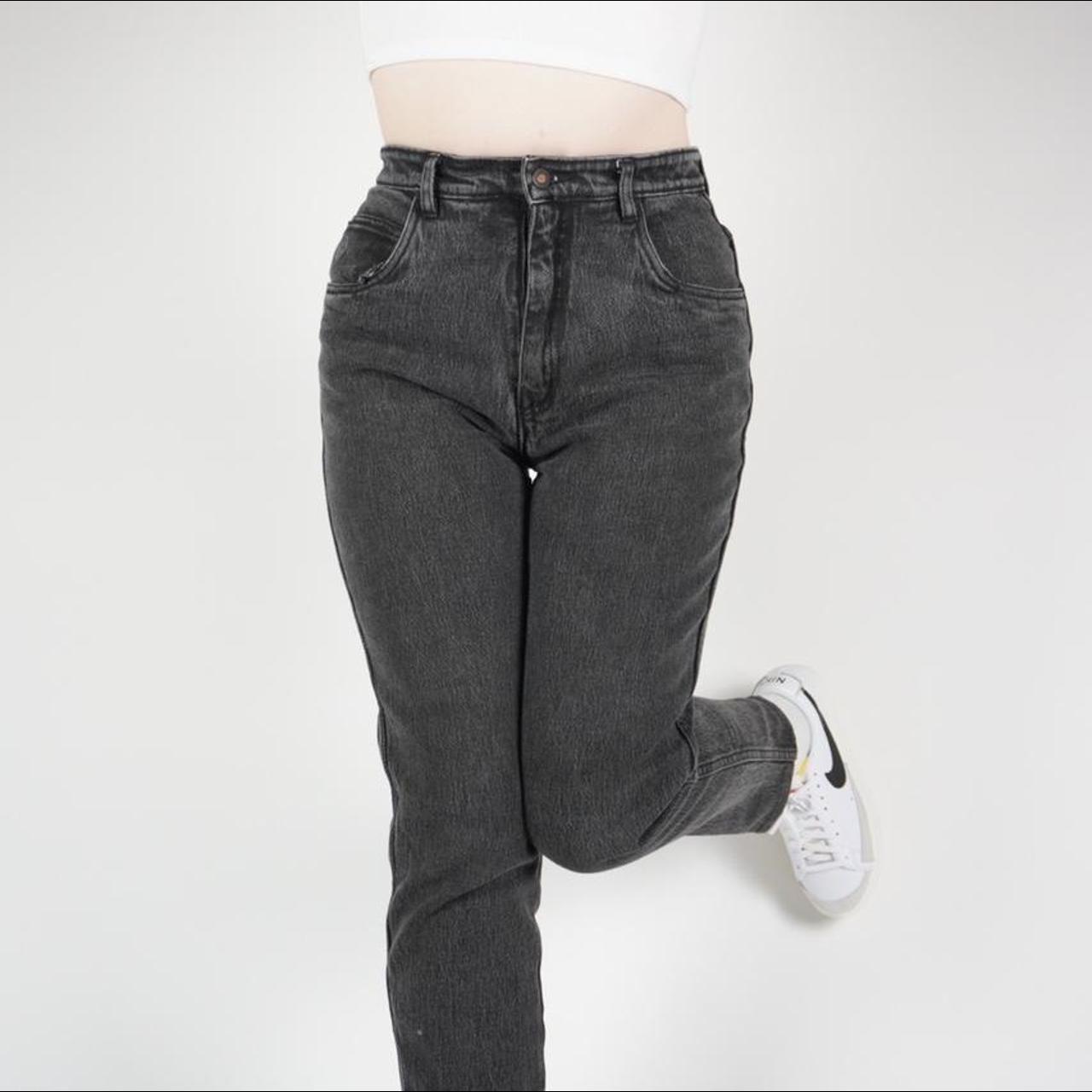 vintage jeans black charcoal high waisted... Depop