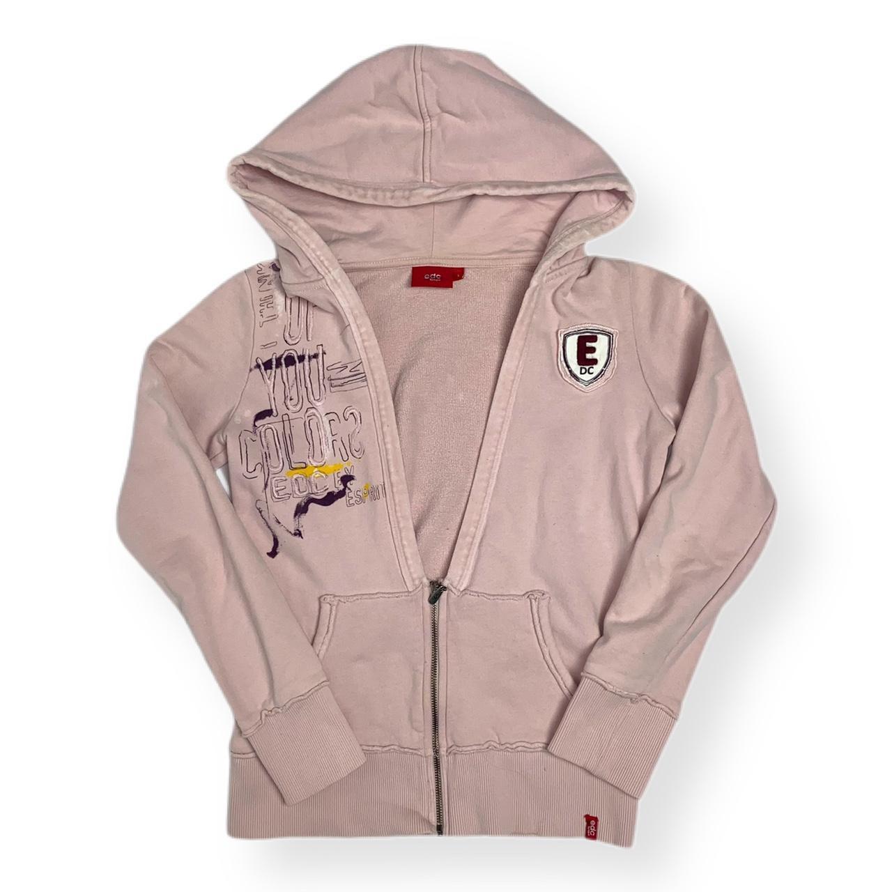 y2k pink cardigan hoodie / sweatshirt Depop