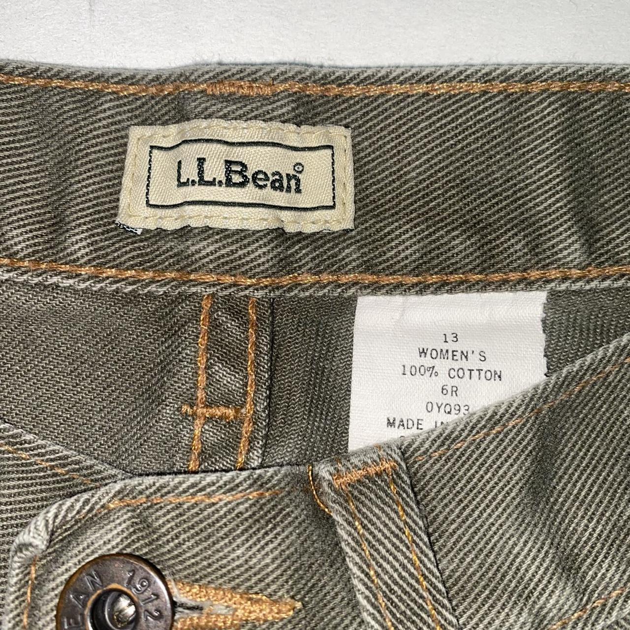 L.L.Bean Women's Green and Khaki Jeans | Depop