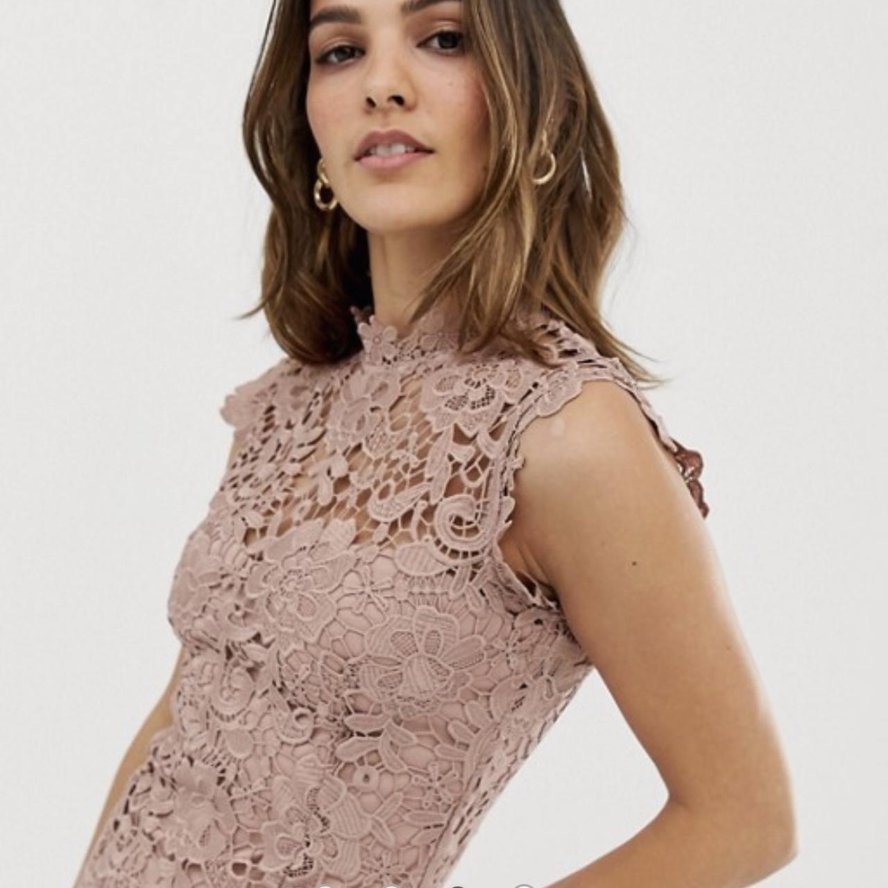 Paper dolls high neck lace sales midi dress