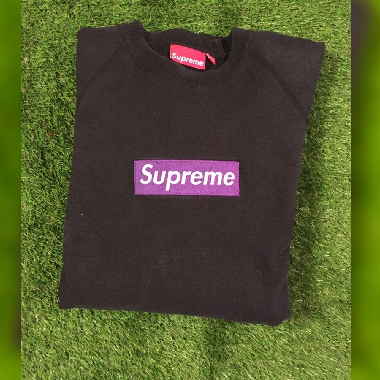 Supreme purple on discount black box logo