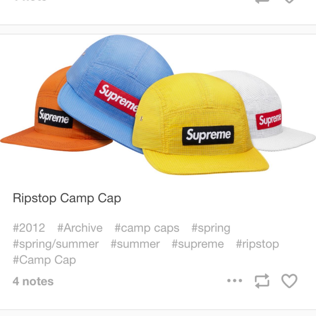 Orange Ripstop Supreme Camp Cap in great condition,...