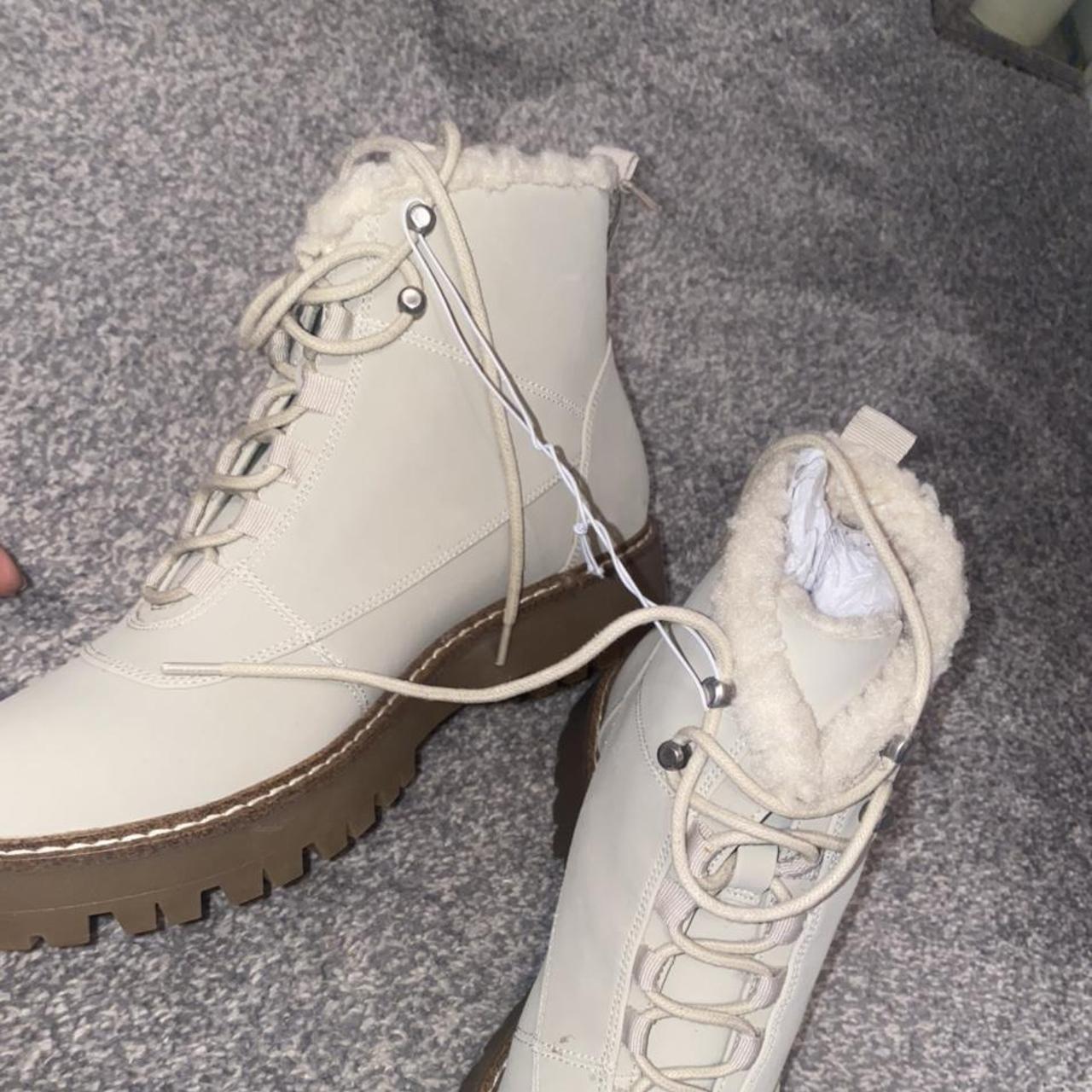 Debenhams Women's White and Cream Boots | Depop