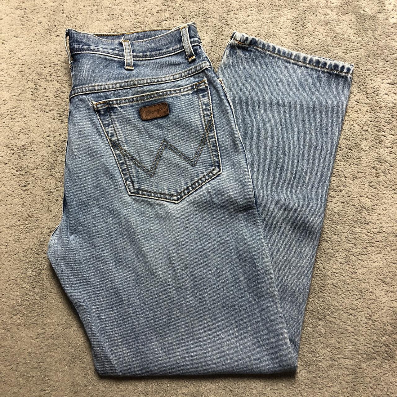 Vintage Wrangler light wash denim jeans. Great... - Depop