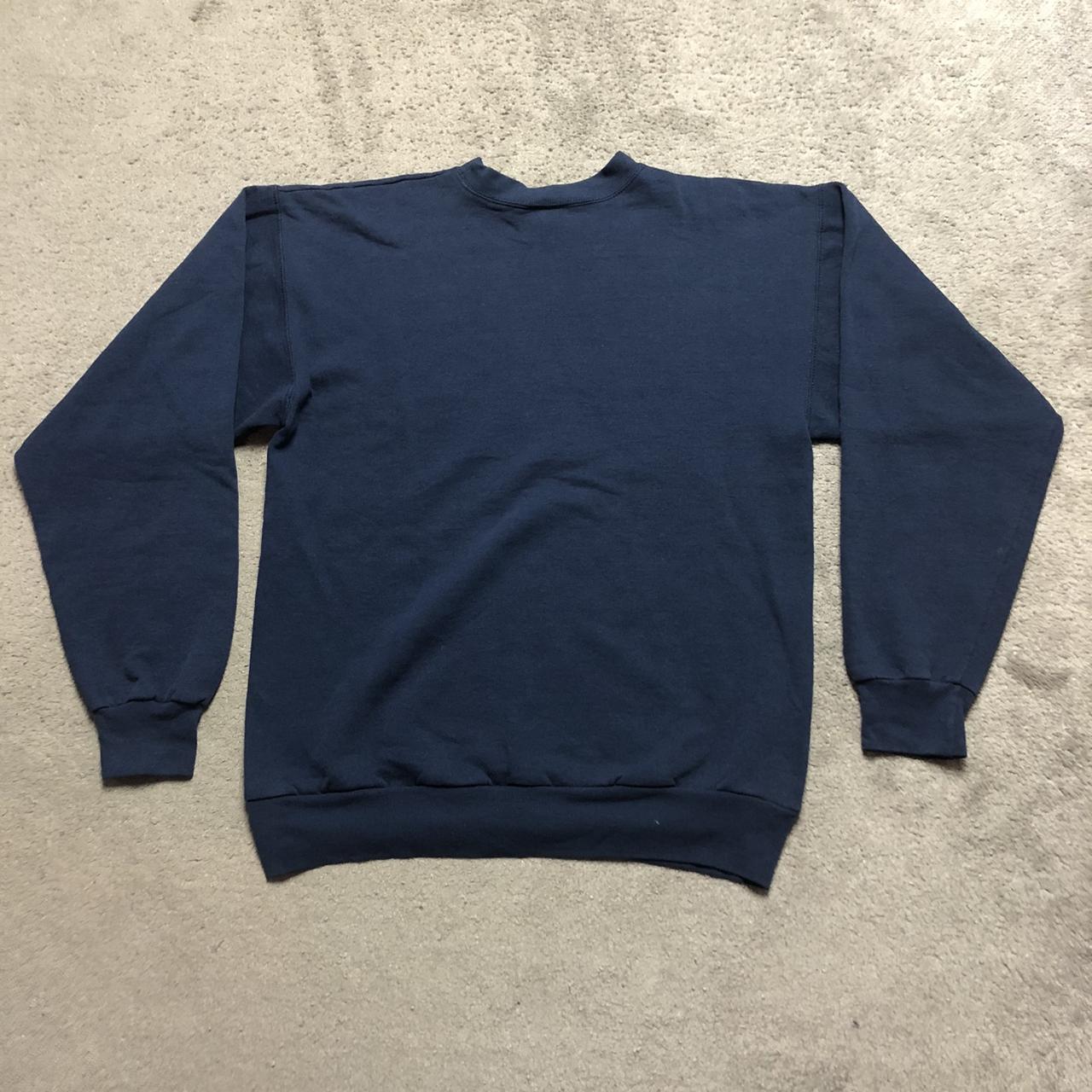 American Vintage Men's Navy and Yellow Sweatshirt | Depop