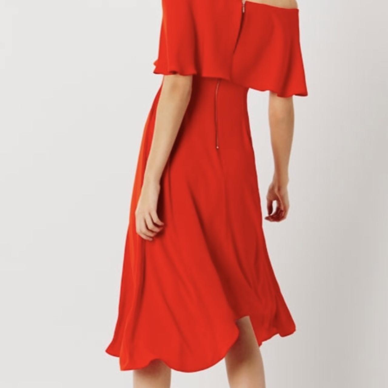 Red Coast Bardot midi dress. Perfect for