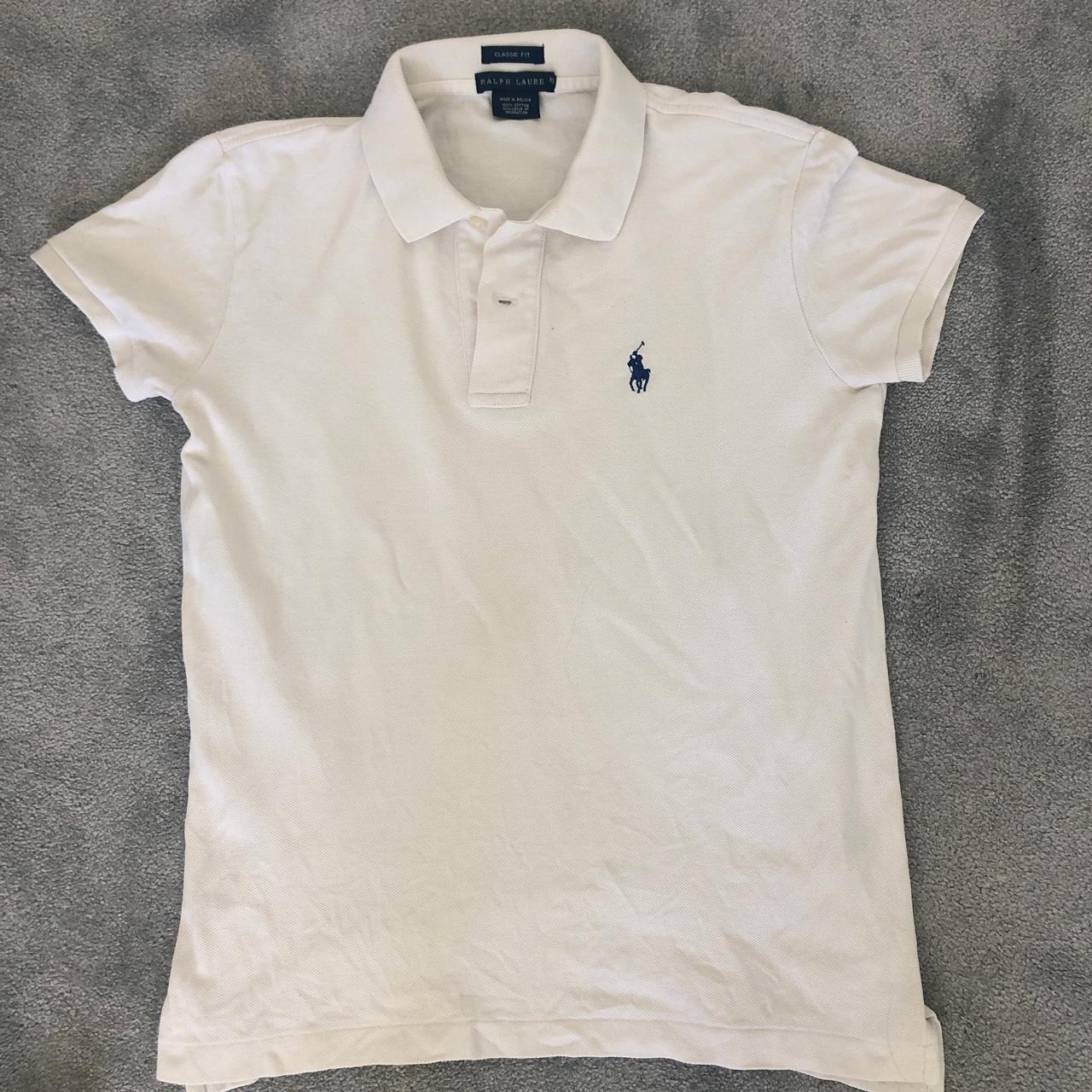 RALPH LAUREN classic fit white polo. Size... - Depop