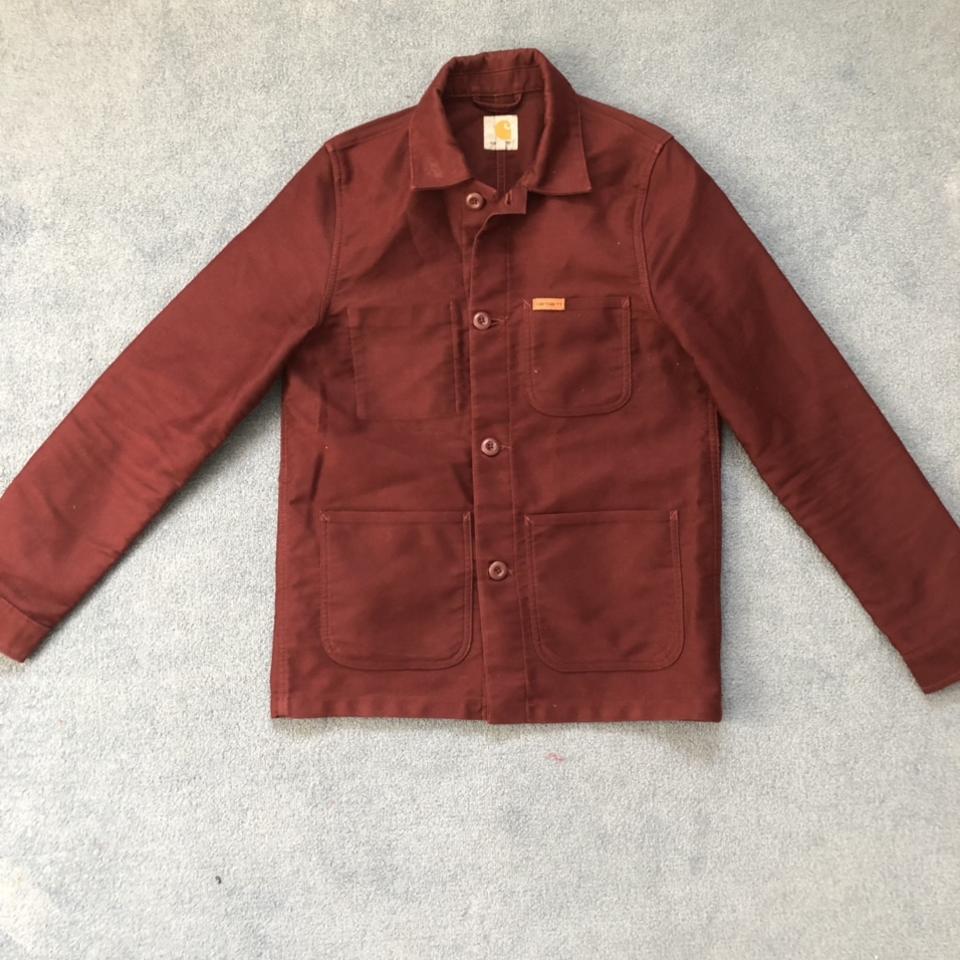 Carhartt Fynn jacket Burgundy Size small Good. Depop