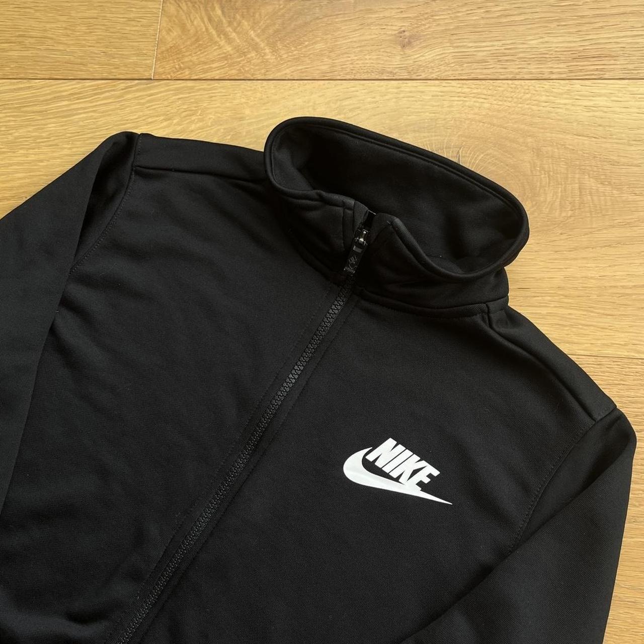 Nike Tracksuit Top Black and White Boys Large fits... Depop