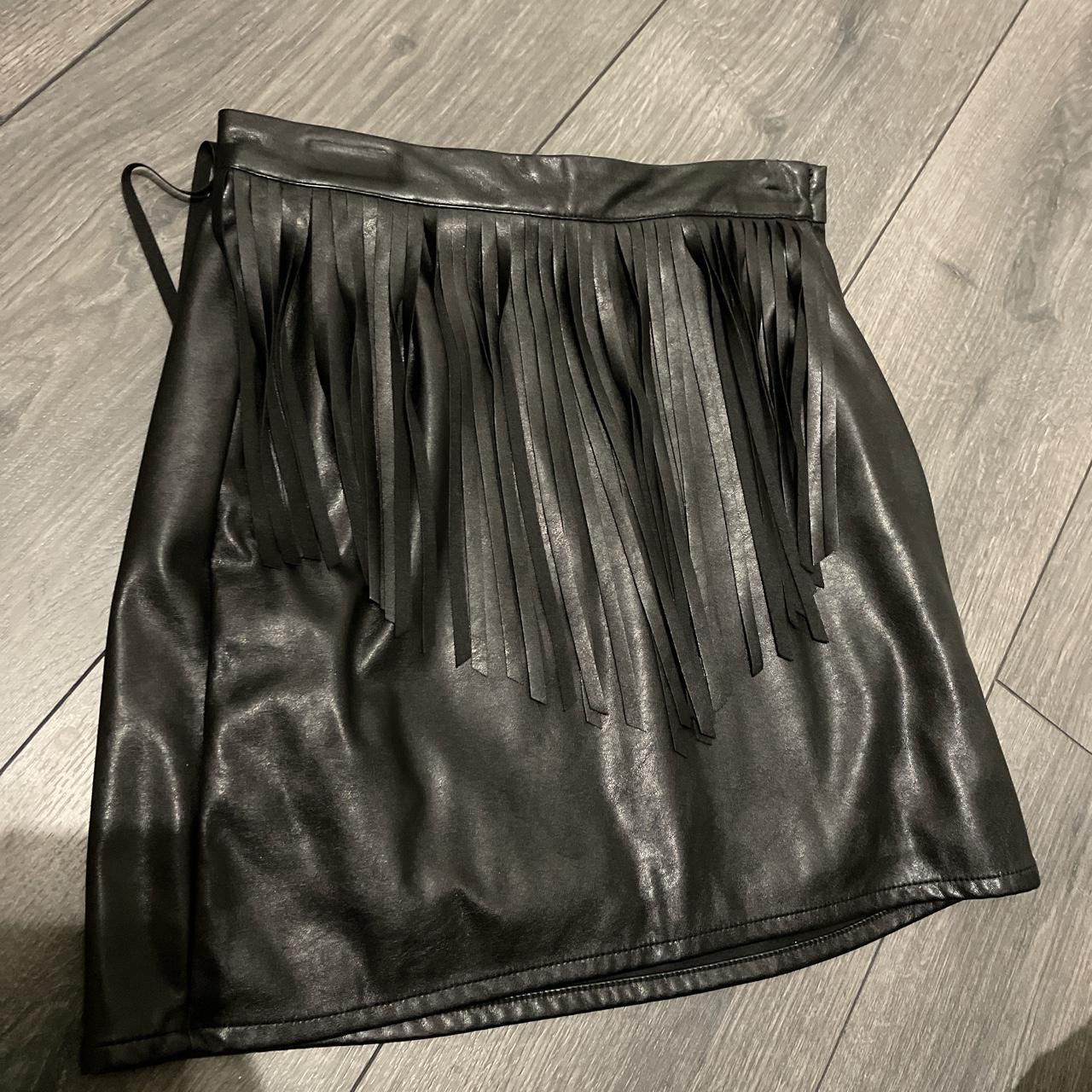 H&m leather fringe skirt hotsell