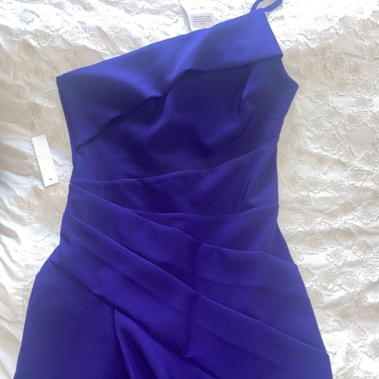 Purple floor length lipsy ball gown. Slit down the... - Depop