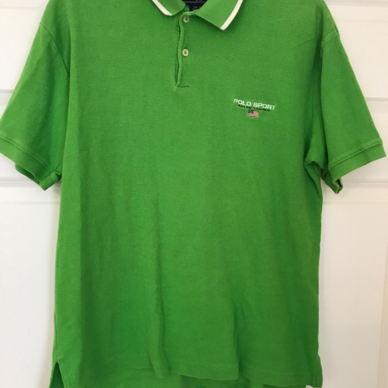 Vintage Lime Green Polo Sport shirt. Made by Ralph... Depop