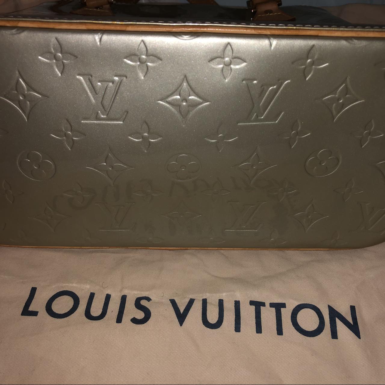 LOUIS VUITTON Monogram Vernis Houston Hand Bag Gris M91053 LV Auth