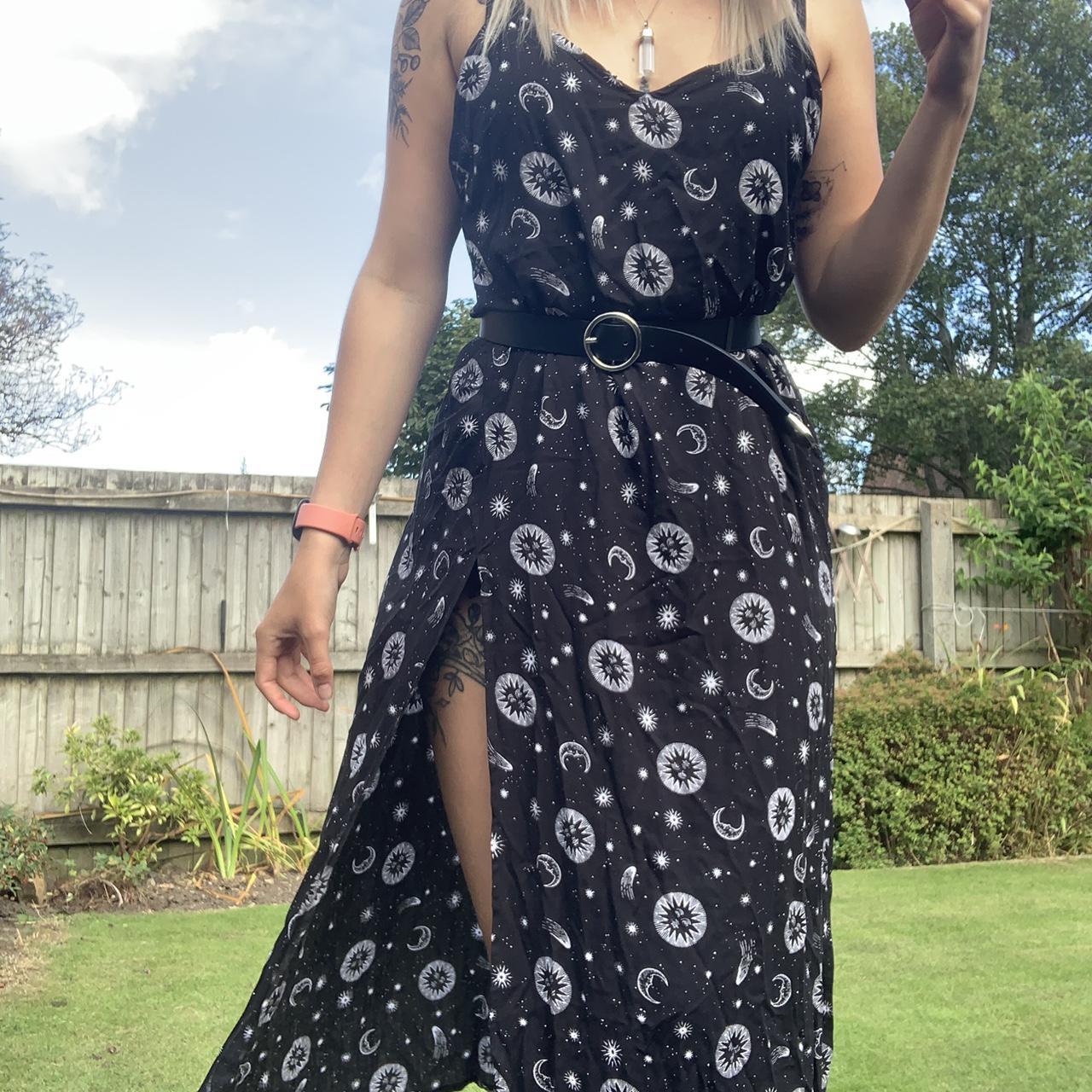 Motel hime maxi 2025 slip dress celestial black