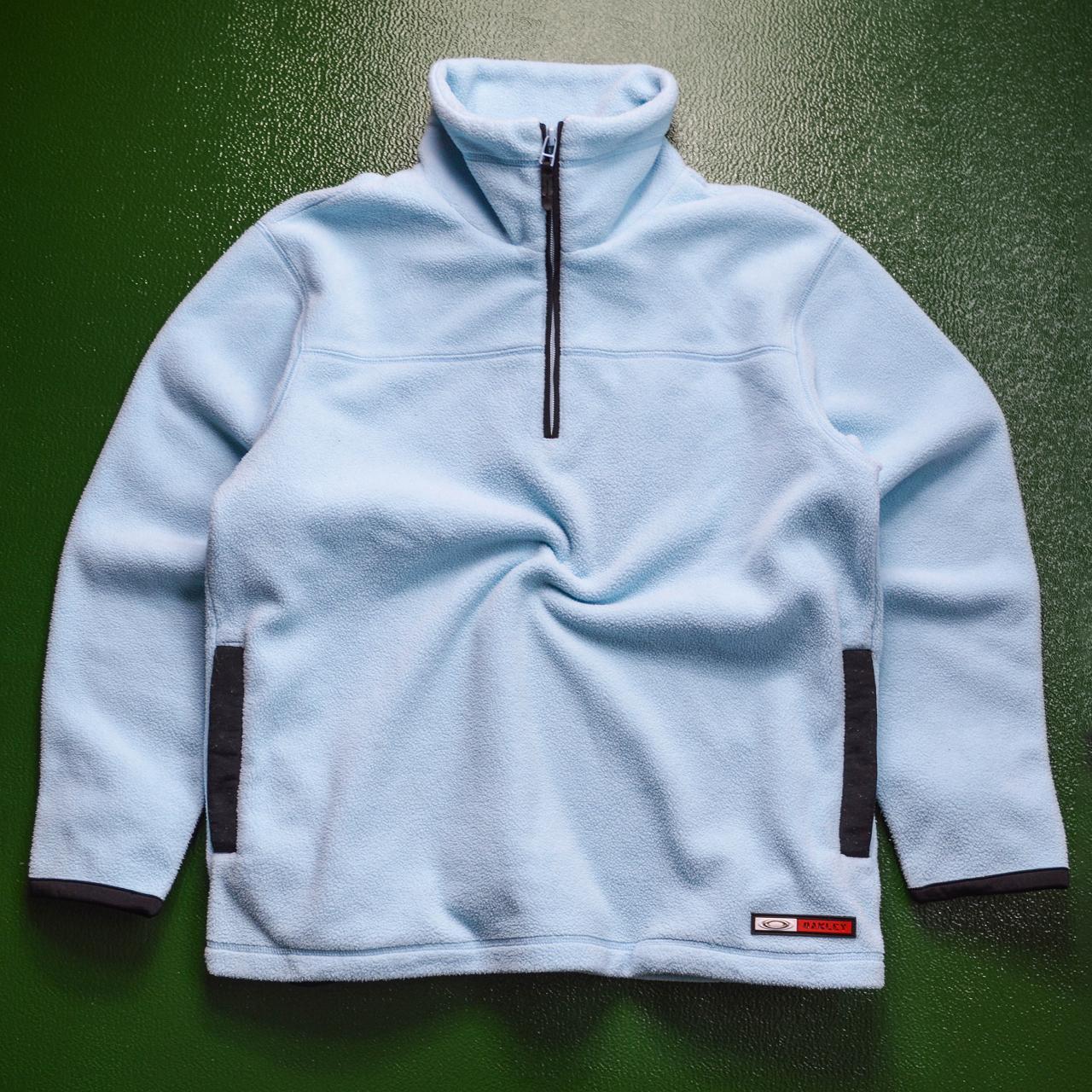 Oakley Software Baby Blue Quarter Zip Fleece Jumper Depop