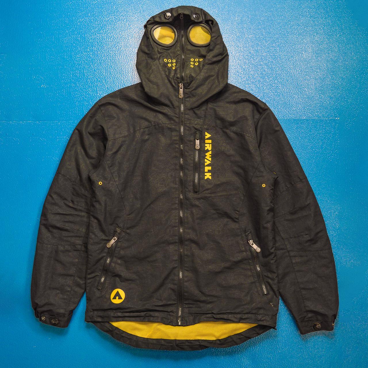 Airwalk Tonal Pattern Black Yellow Goggle Jacket Depop adamsville-mens-brown-suede-bomber-jacket