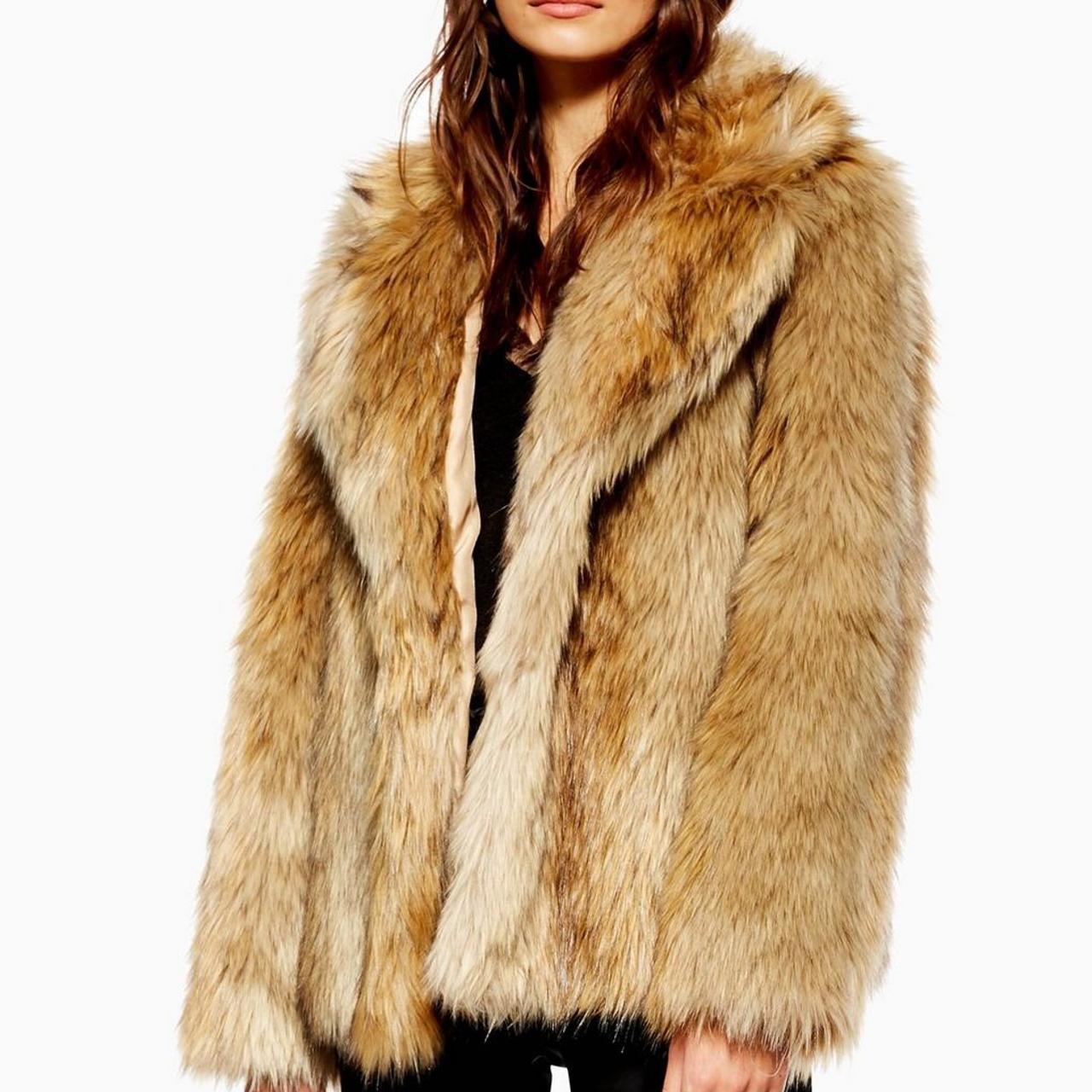 Topshop oversized vintage faux fur coat Size - Main Image