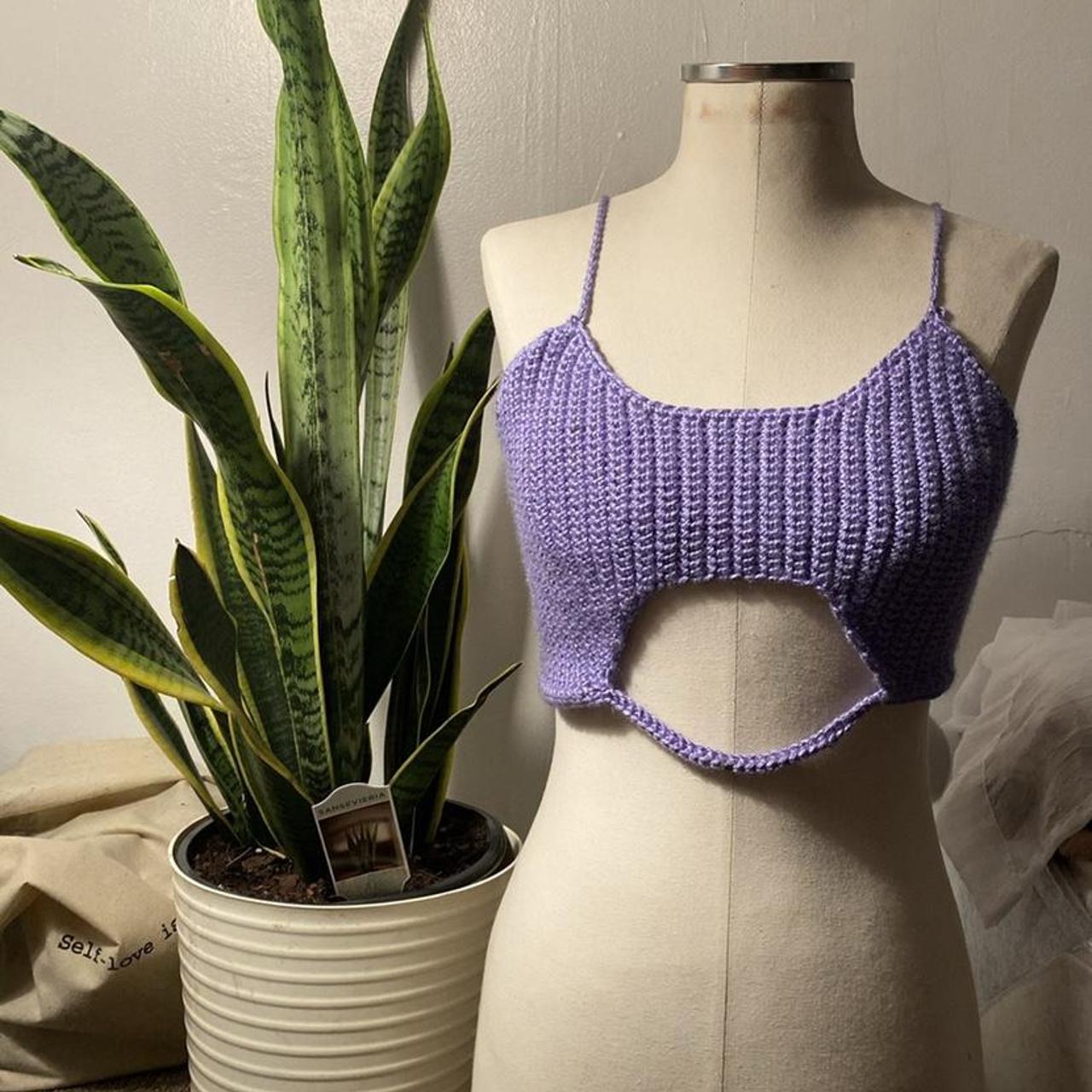 Peek a “boob” hand mad crochet top. Pattern is by... - Depop