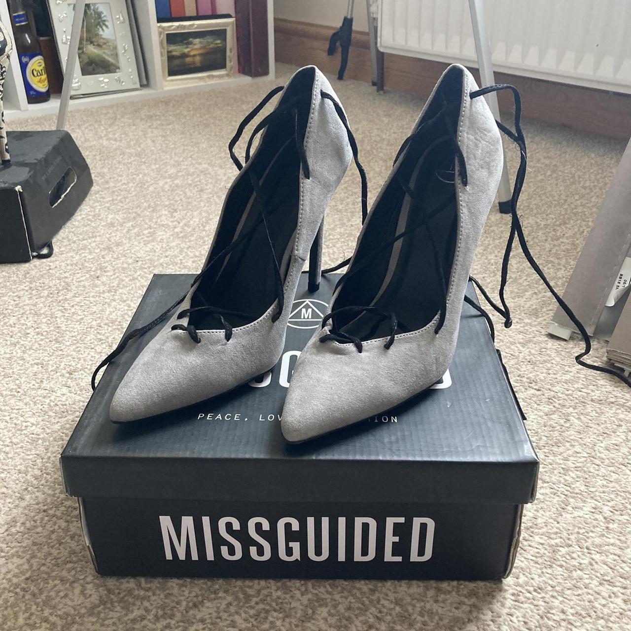 suede grey heels