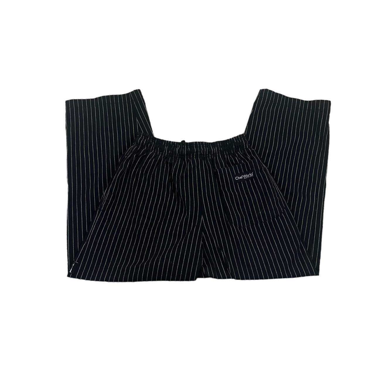 pinstripe baggy chef work pants by chef works 🖤 cute... Depop