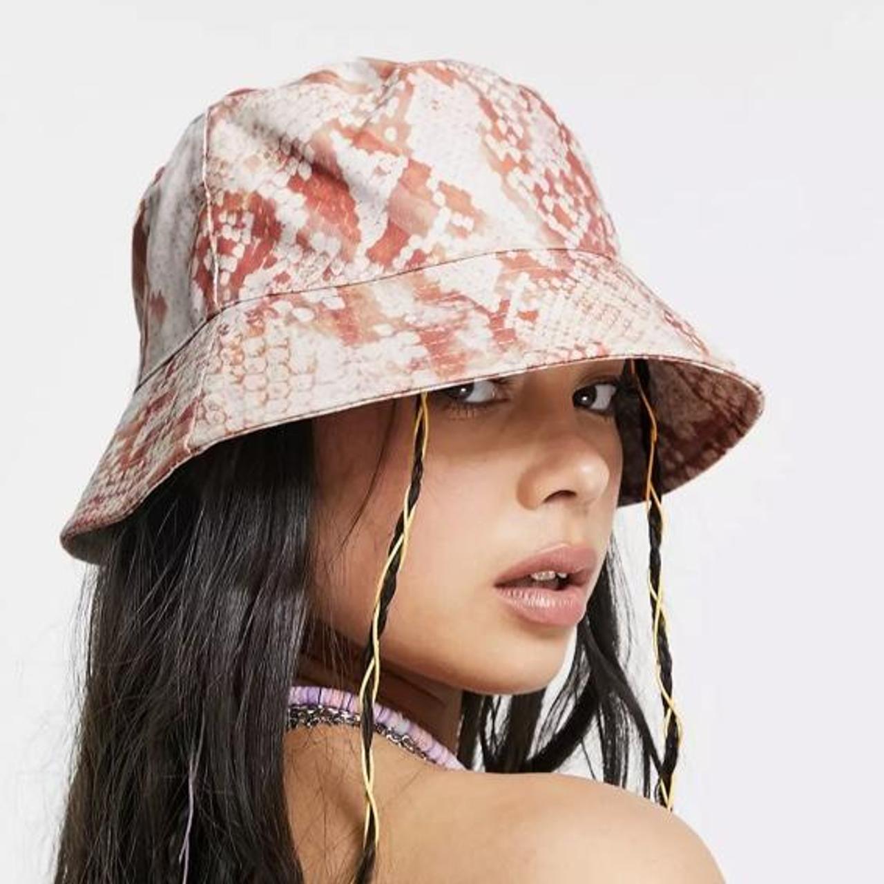 Pink bucket hat - only worn once #asos #buckethat... - Depop