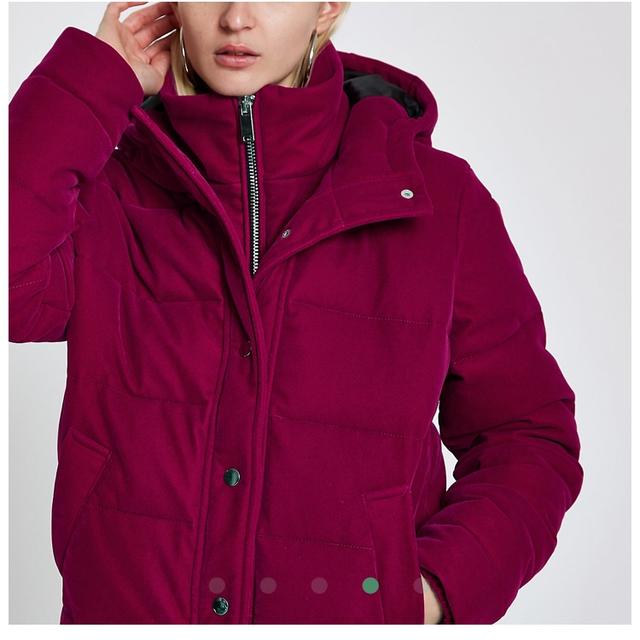 River island short padded jacket in pink shop velvet