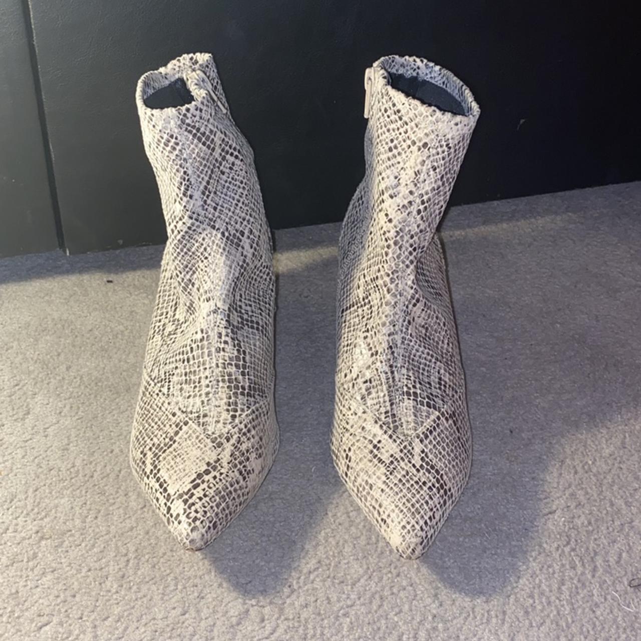 Topshop snake print ankle boots with cut out Depop