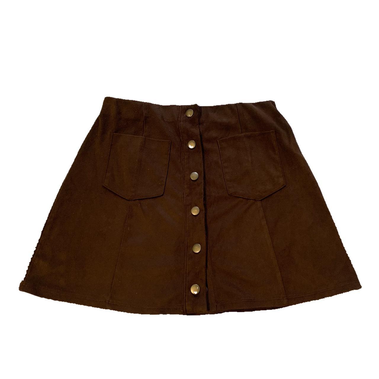 brown suede like skirt Does have a slight pilling... - Depop