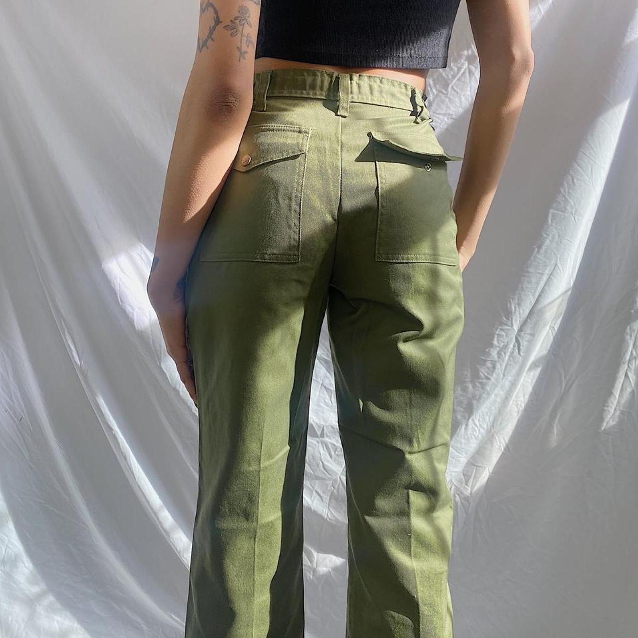 VTG OLIVE GREEN CARGO BOY SCOUT TROUSERS 🐻🐻🫒🫒 //... - Depop