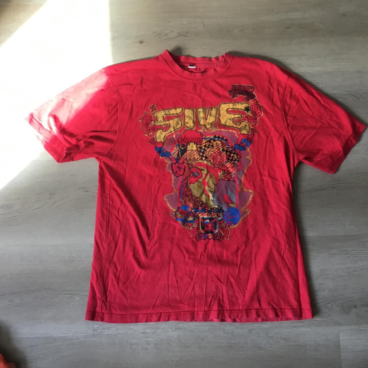 Mens Red And Gold T Shirt Depop