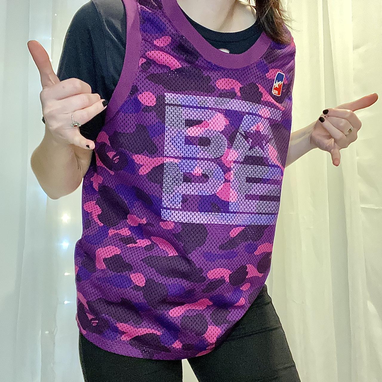Vintage Bape purple camo Busy Works jersey For big | Depop