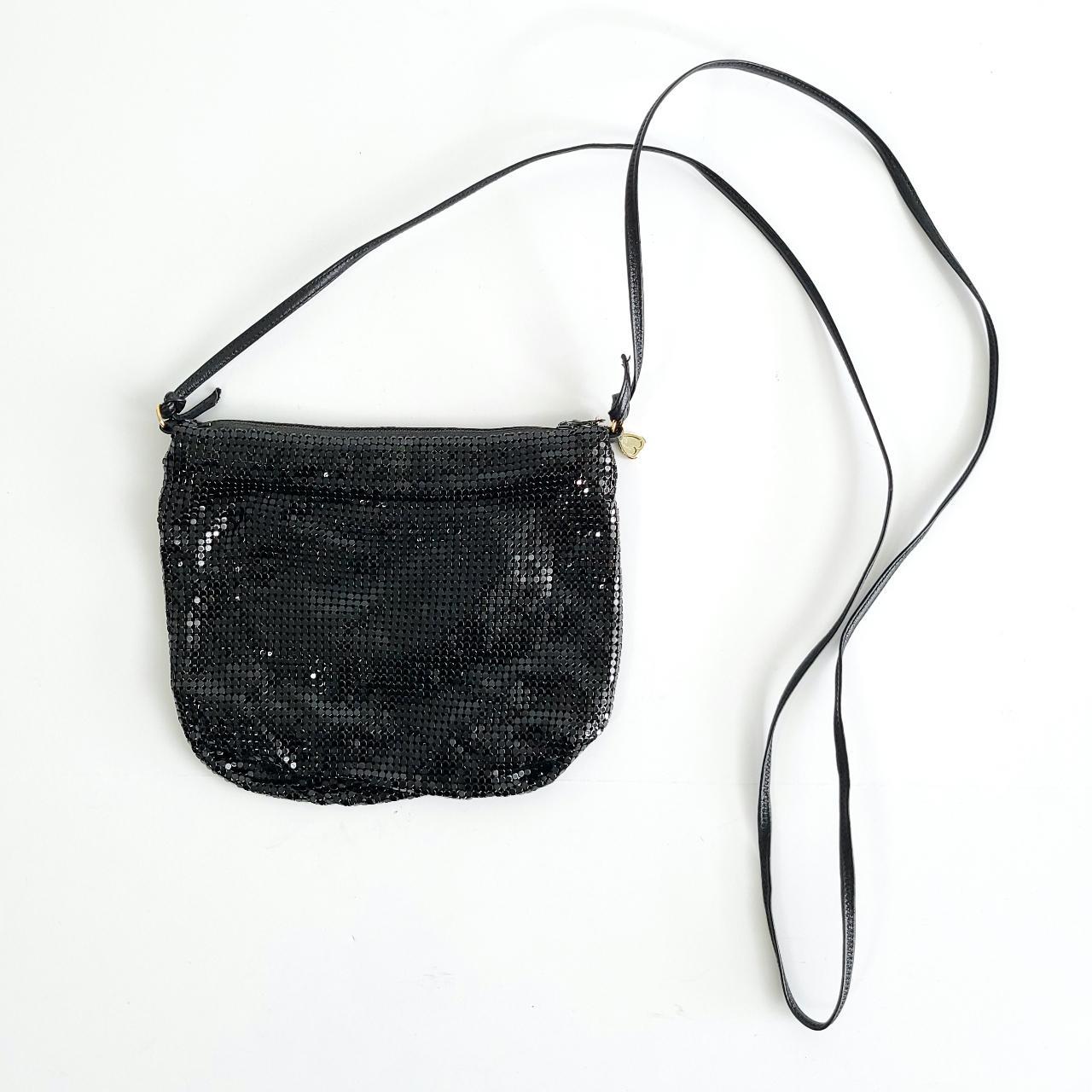 whiting and davis black mesh purse
