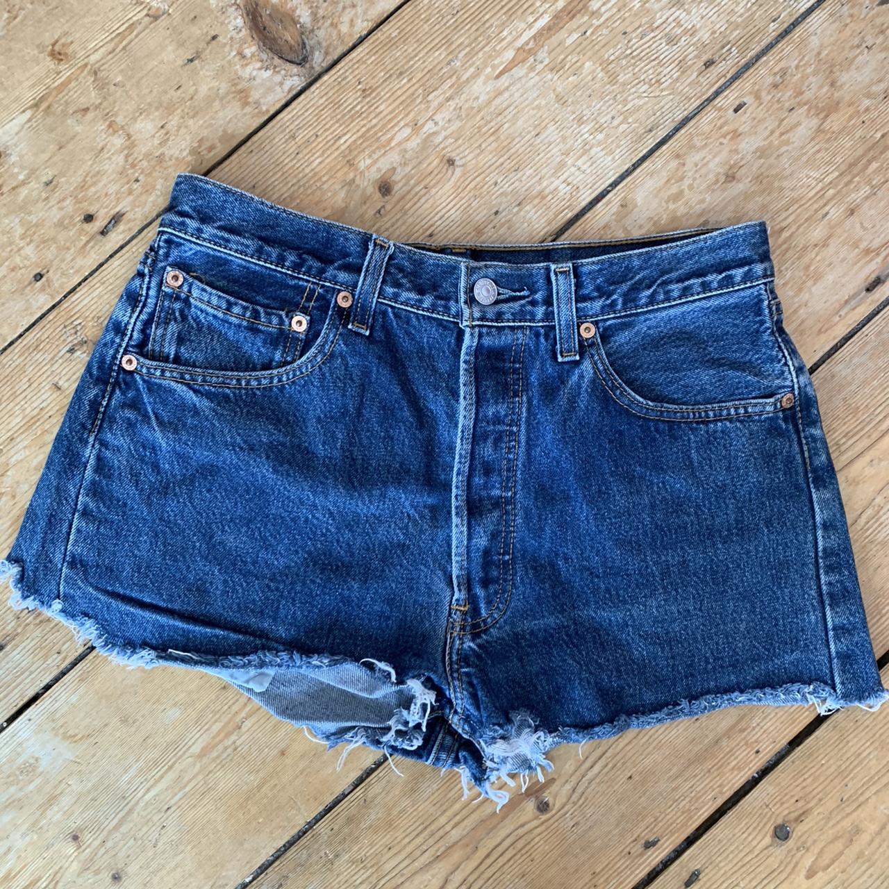 Vintage 1990s 90s Levi’s 501 denim jean cut off... - Depop