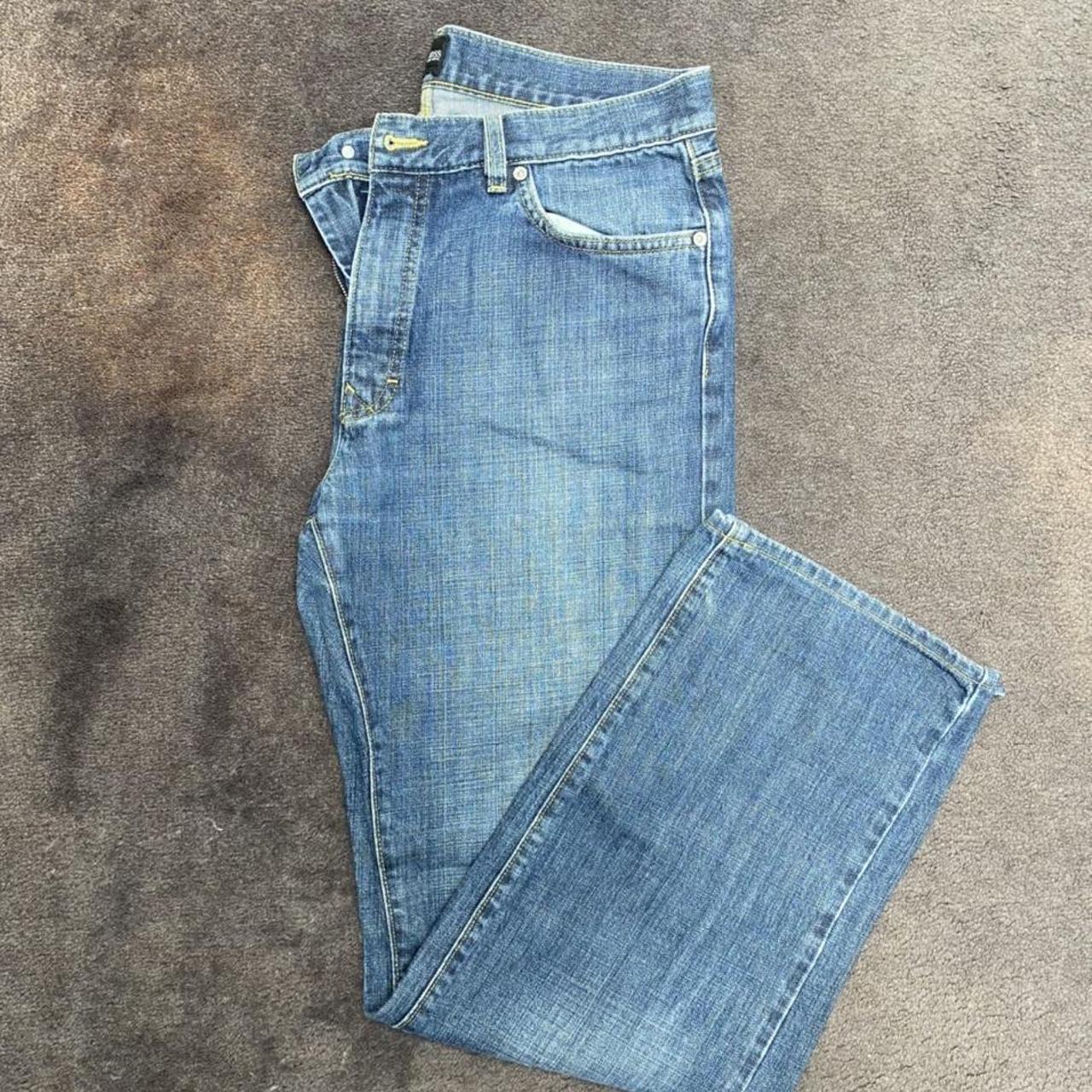 Vintage Hugo Boss bootcut jeans in light denim. W34... - Depop