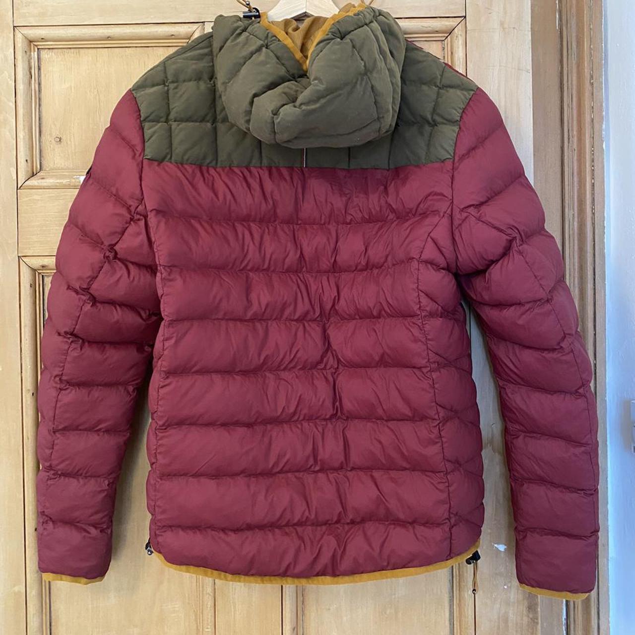 Napapijri rate vintage puffer jacket, burgundy and... - Depop