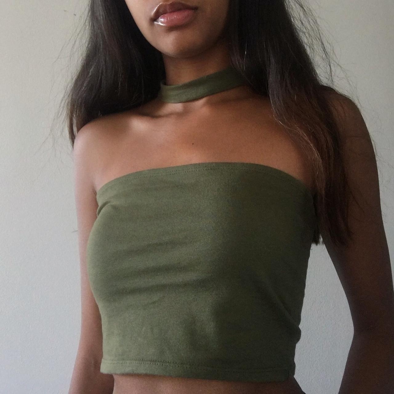 EASY TO WEAR BANDEAU TOP IN OLIVE