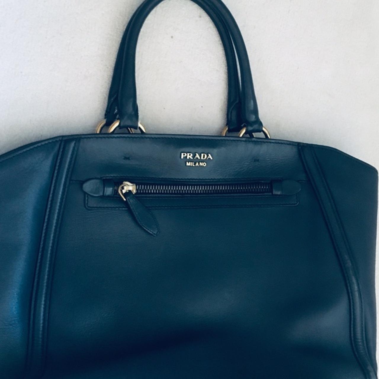 Original Prada shoulder bag Navy blue... Depop