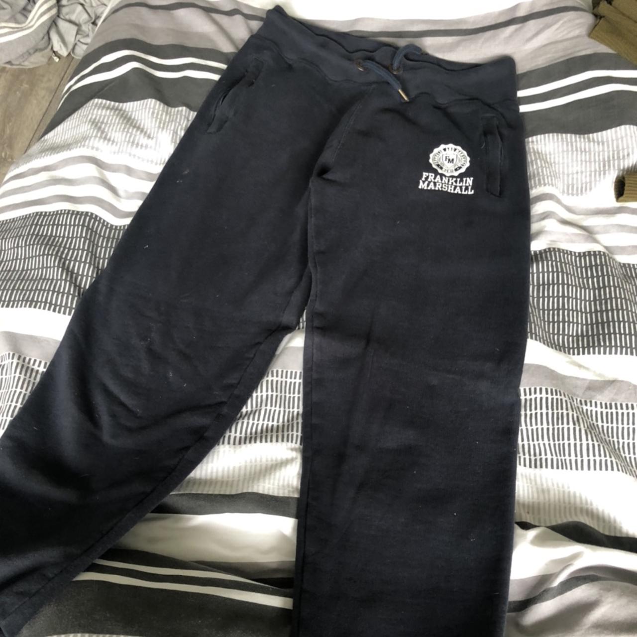 Franklin and Marshall navy jogging bottoms. Size small Depop