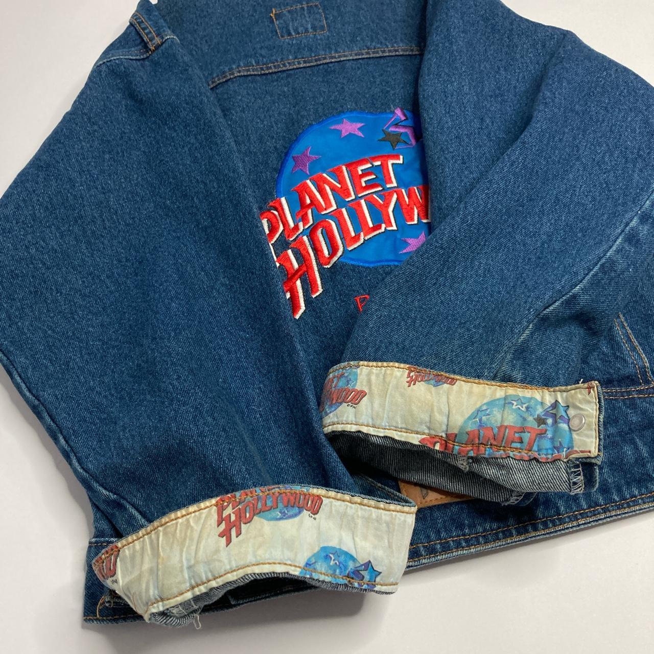 Vintage Planet Hollywood denim jacket Size Womens L... - Depop