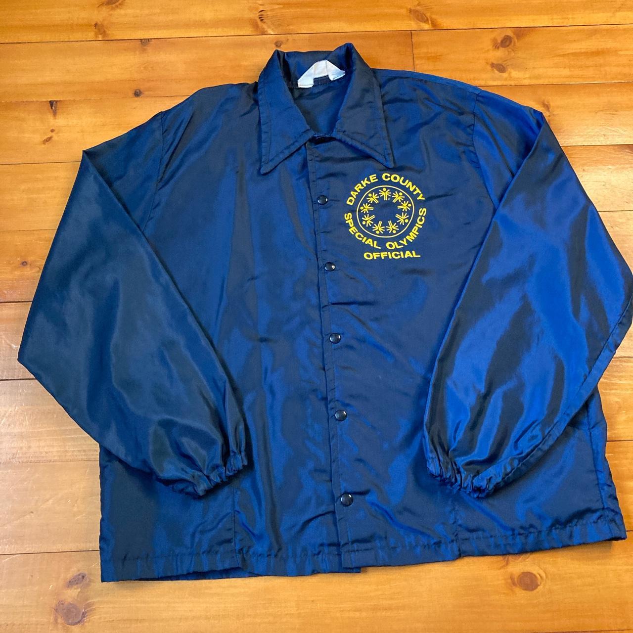 Special Olympics navy coach jacket Size approx... - Depop