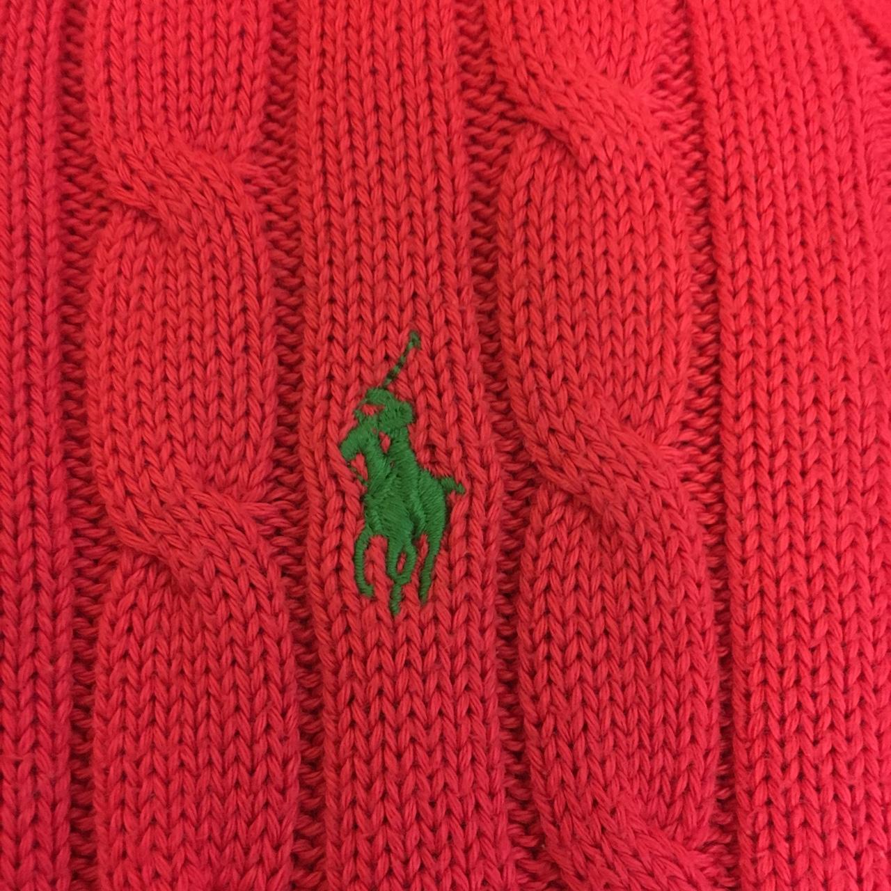 Polo Ralph Lauren Women's Pink and Green Jumper | Depop