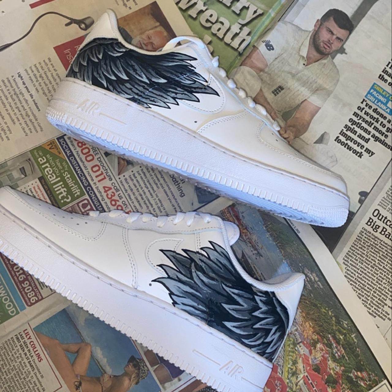 Angel wings 👼🏼 Custom Air Force 1 trainers... - Depop