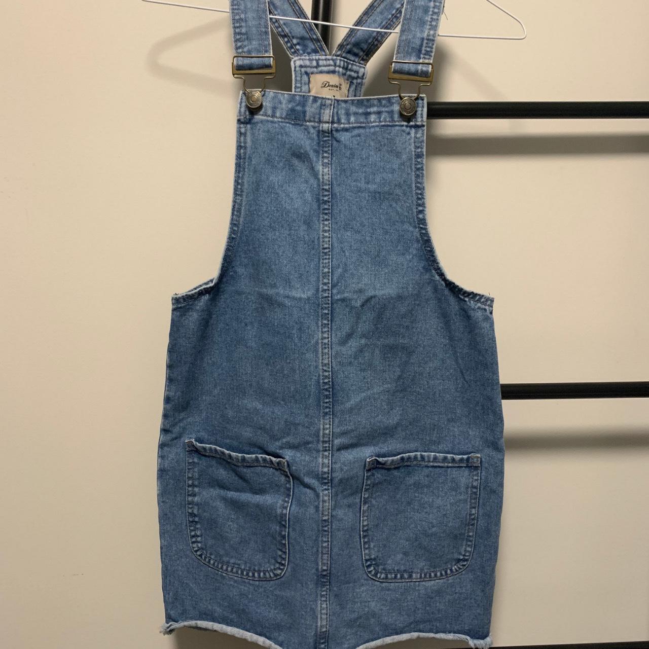 New With Tags New Look Blue Acid Wash Denim Pinafore Dress - Size 14 | eBay