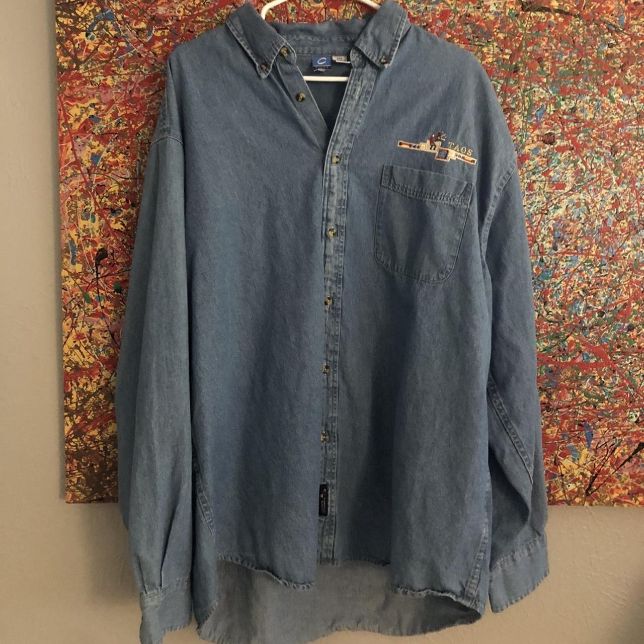 Western denim shirt Taos New Mexico Button Up Long... - Depop